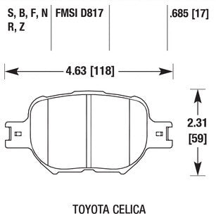 HAWK HB328Z.685 Front brake pads TOYOTA Celica GT 2001-05 Photo-1 