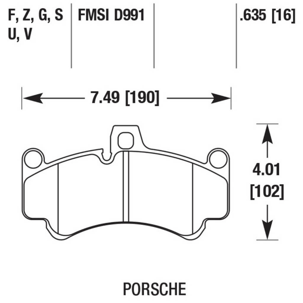 HAWK HB483U.635 Brake Pads DTC-70 Front PORSCHE 911 GT3 RS 2007-2011/Turbo S/Cayman S Photo-1 