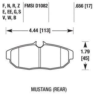 HAWK HB485B.656 Brake Pads HPS 5.0 Rear FORD Mustang GT 2005-2010 Photo-1 