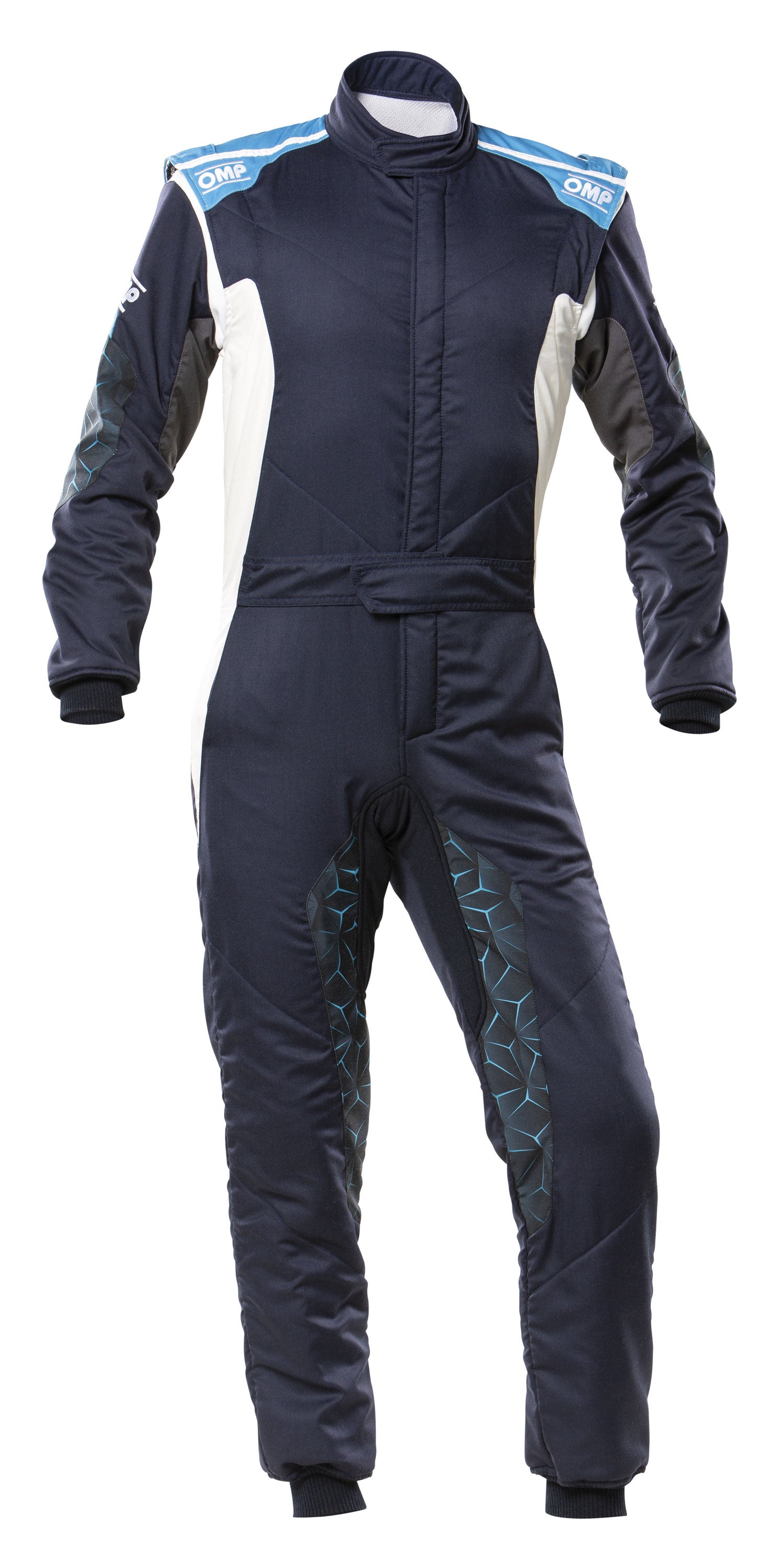 OMP IA0-1864-A01-244-56 (IA0186424456) TECNICA HYBRID Racing suit, FIA 8556-2018, navy blue/blue, size 56 Photo-0 
