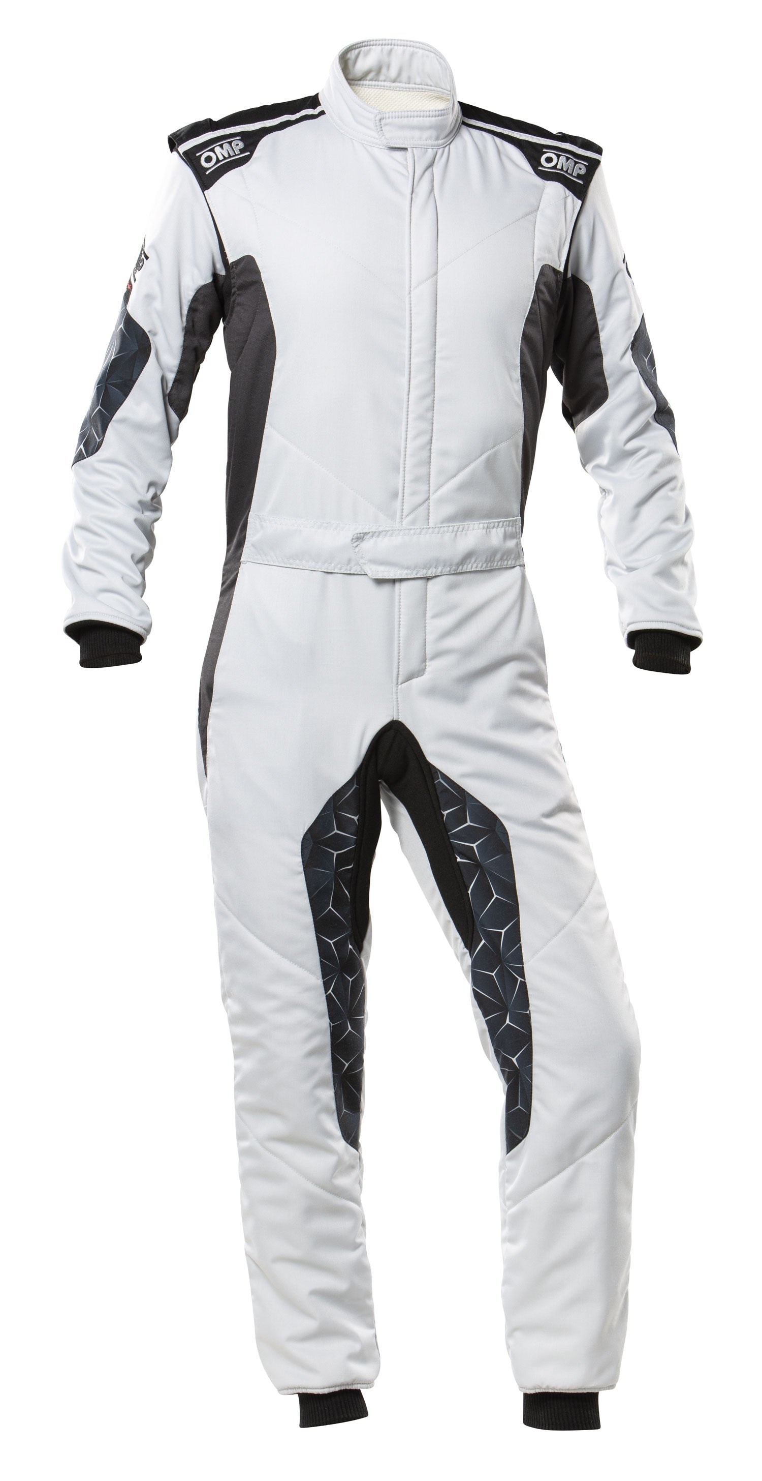 OMP IA0-1864-A01-089-56 (IA0186408956) TECNICA HYBRID Racing suit, FIA 8556-2018, silver/black, size 56 Photo-0 