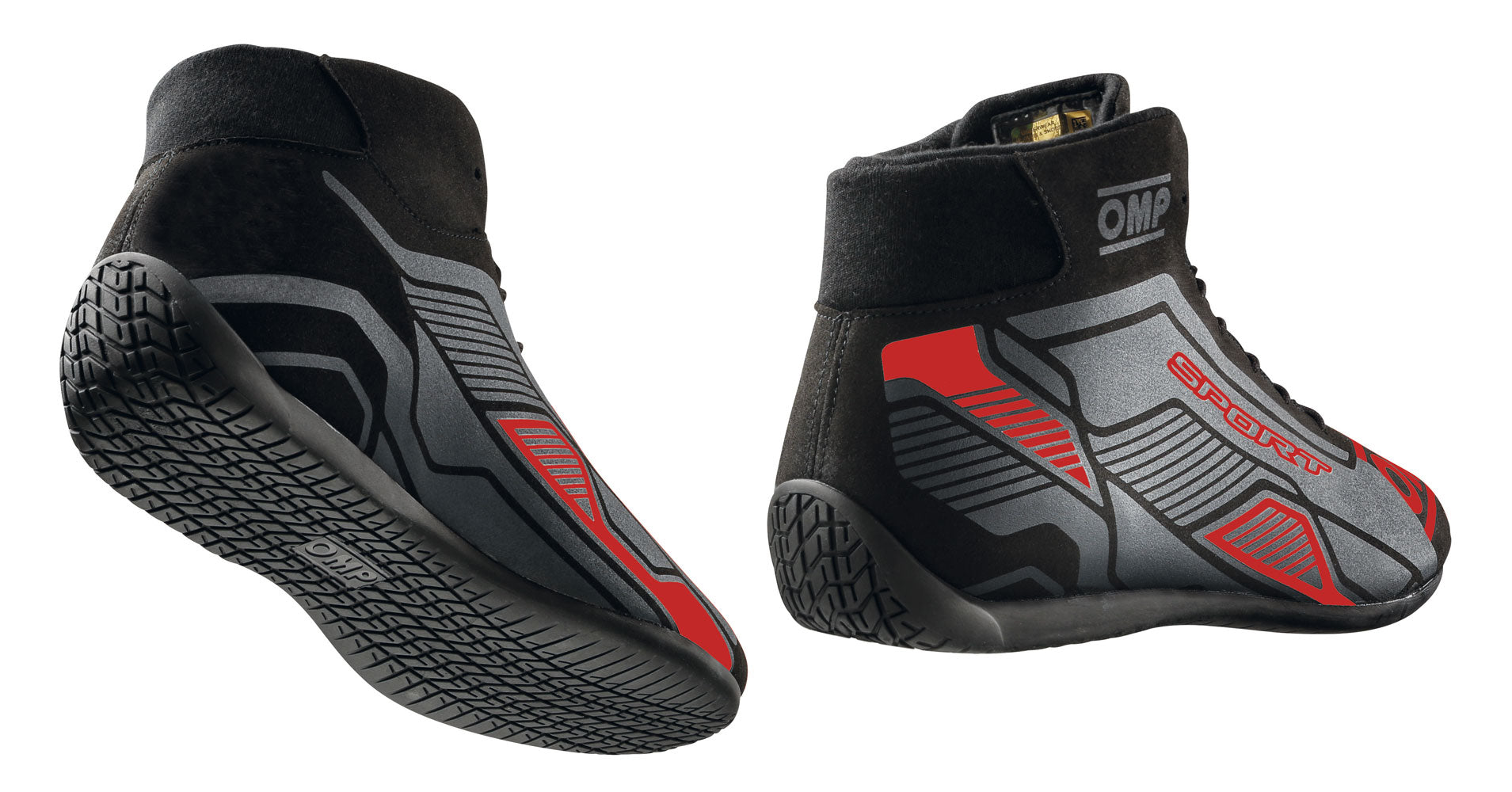 OMP IC0-0829-A01-073-38 (IC/82907338) SPORT MY2022 Racing Shoes, FIA 8856-2018, black/red, size 38 Photo-1 