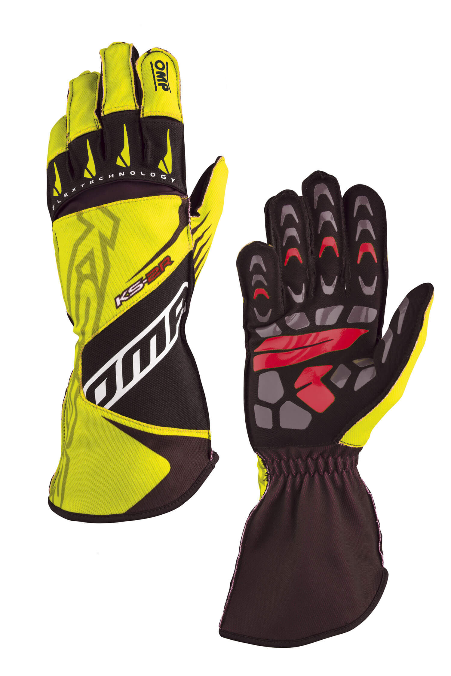 OMP KB0-2749-A01-059-XS Karting Gloves KS-2R MY2022 (for Kids), Yellow / Black, Size XS Photo-0 