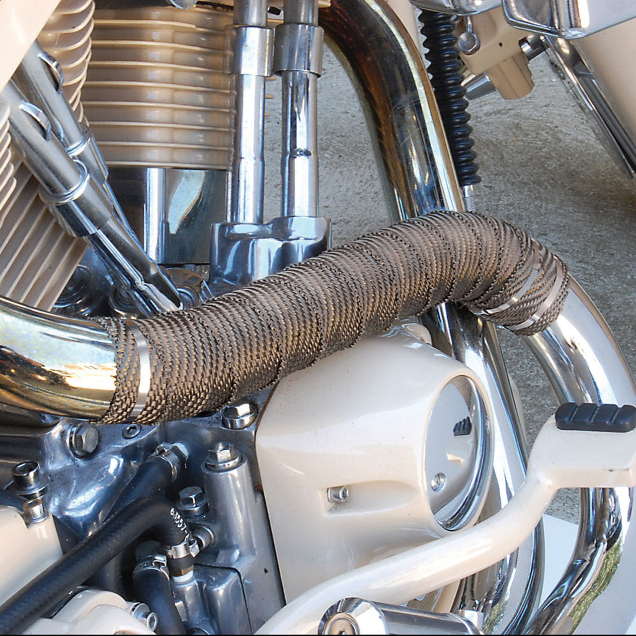 DEI 010123 Exhaust Wrap Kit Pipe Wrap & Locking Tie Titanium Photo-2 