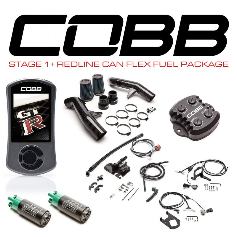 COBB NIS005011PCFFF Power Package Stage 1+ Redline Carbon Fiber CAN Flex Fuel for NISSAN GT-R (R35) 2009-2014 Photo-0 