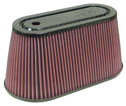 K&N RF-1038 UNIVERSAL Air Filter - CARBON Fiber Top3.5"FLG OD, 12" X 6"B, 9-15/16" X 3-15/16"T, 6"H Photo-0 