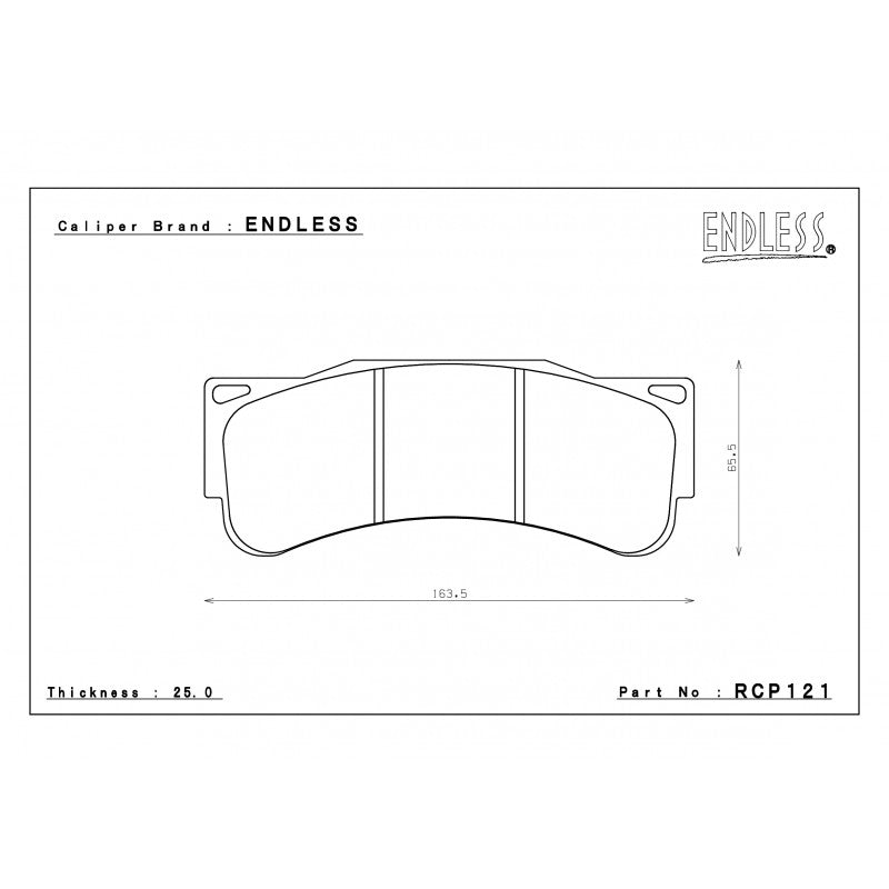 ENDLESS RCP121ME20 Brake pads 25mm 6-Piston Endless caliper EC6404F02, EC6404FN Photo-0 
