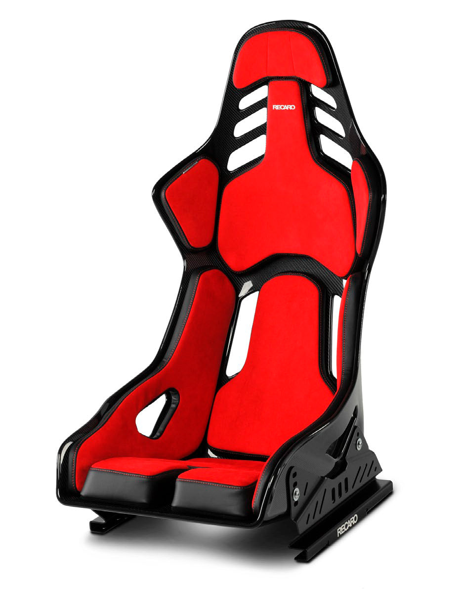 RECARO 078.01.2B23 Race Seat Podium CF Right Side (ABE / FIA 8855-1999) Red Alcantara / Black Leather, Size M Photo-0 