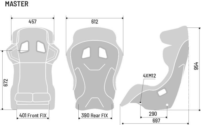 SPARCO 008030FNR MASTER Racing seat, FIA 8855-2021, fiberglass Photo-2 