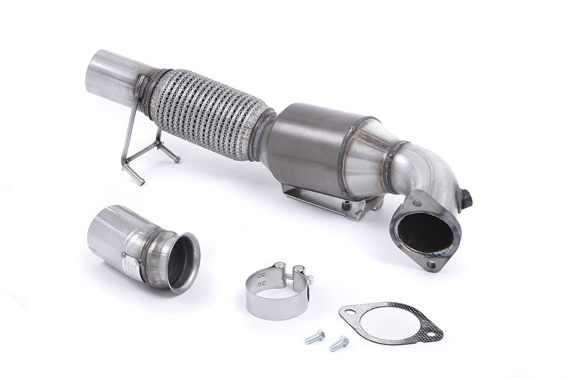MILLTEK SSXFD193 Large Bore Downpipe and Hi-Flow Sports Cat 76,2 FORD Focus Mk3 RS 2.3L EcoBoost 4wd 5-Door Hatchback Photo-0 