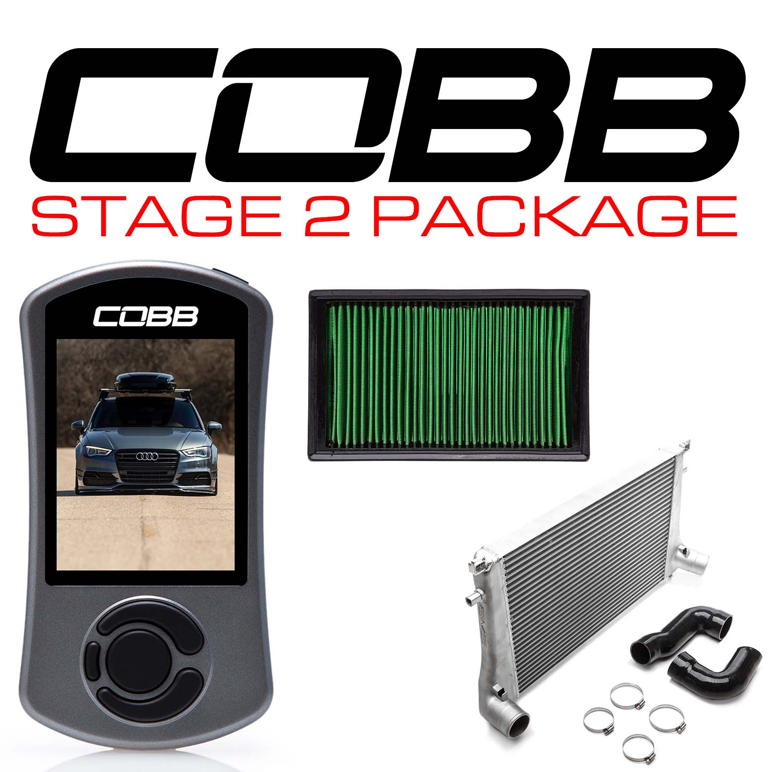 COBB VLK0020120-DSG-A AUDI Stage 2 Power Package with S Tronic Flashing A3 FWD/Quattro (8V) Photo-0 