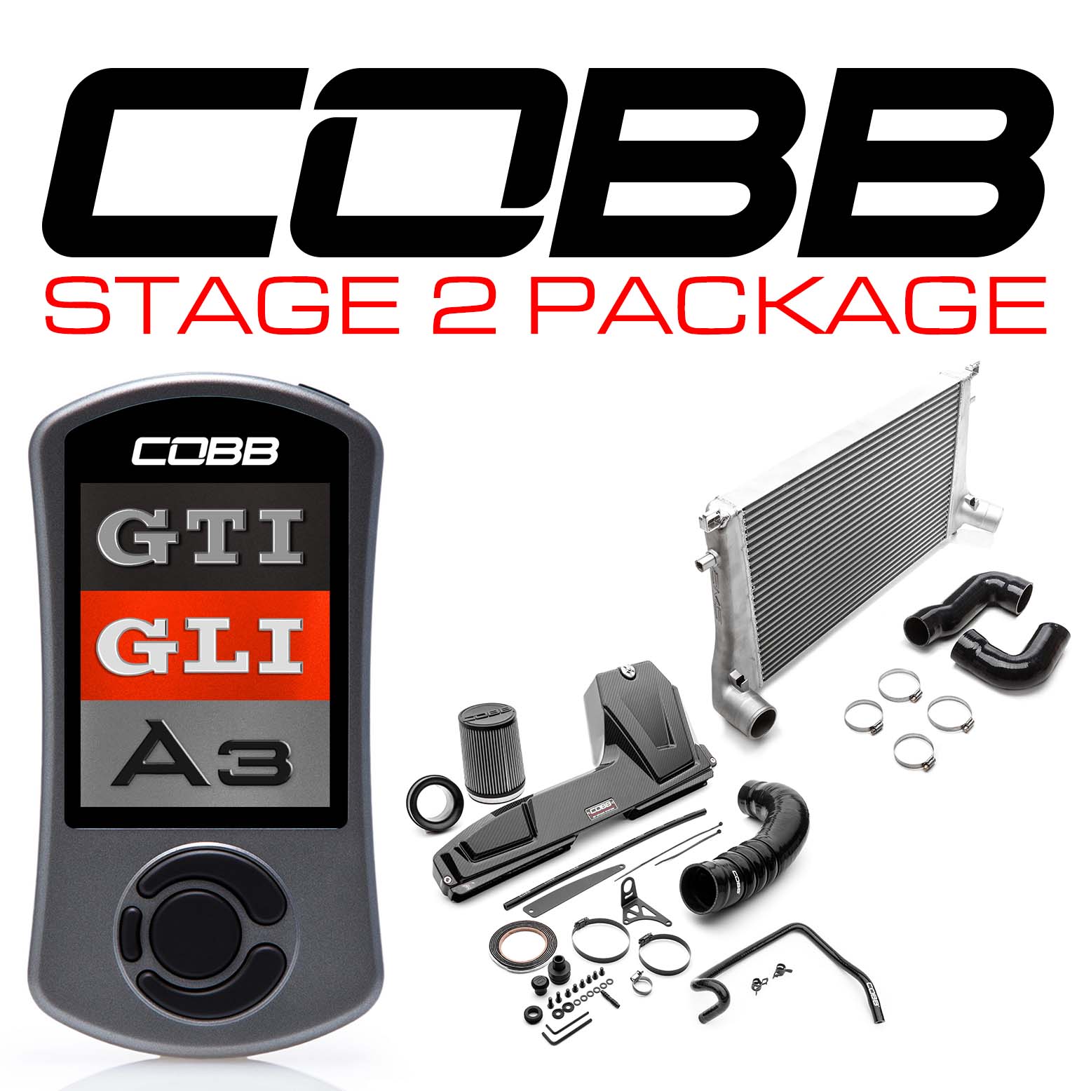 COBB VLK0020120-RED Stage 2 Redline Carbon Fiber Power Package for VW (Mk7/Mk7.5) GTI, Jetta (A7) GLI, AUDI A3 (8V) Photo-0 