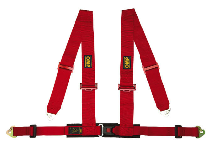 OMP DA0-0508-A01-061 (DA508061) RACING 4M harness, 4 point, 3"-2", hooks, Red Photo-0 