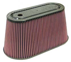 K&N RP-5070 UNIVERSAL Air Filter - CARBON Fiber Top and Base3-7/8"FLG OD, 12" X 6"B, 9-15/16" X 3-15/16"T, 6"H Photo-0 