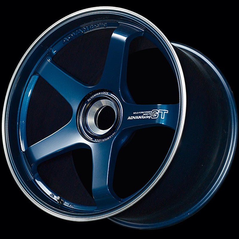 ADVAN YAQ1P44IDP Wheel V2654 GT for PORSCHE 21X12,5 ET44 CL-CL RACING TITANIUM BLUE & RING Photo-0 