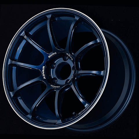 ADVAN YA28K35EDR Wheel V3348 RZ-F2 18X10.0 +35 5-114,3 Racing titanium blue and ring Photo-0 