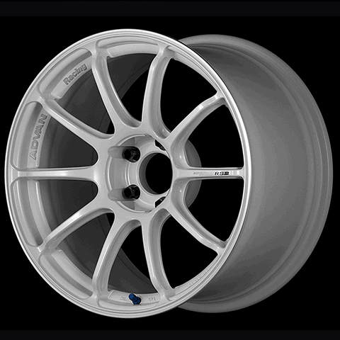 ADVAN YA38I53WWMR Wheel V3810 RSIII 18X9.0 +53 5-120 Racing white metallic and ring Photo-0 