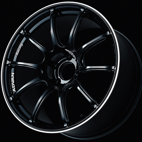 ADVAN YAZ7E47AB Wheel V1749 RZII 17X7.0 +47 4-100 Racing gloss black and ring Photo-0 