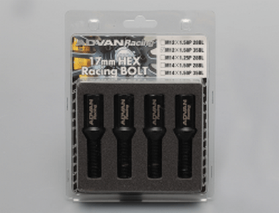 ADVAN YV4553 Lug bolt 17H 14X1.25 35mm Thread black (4 pcs) Photo-0 