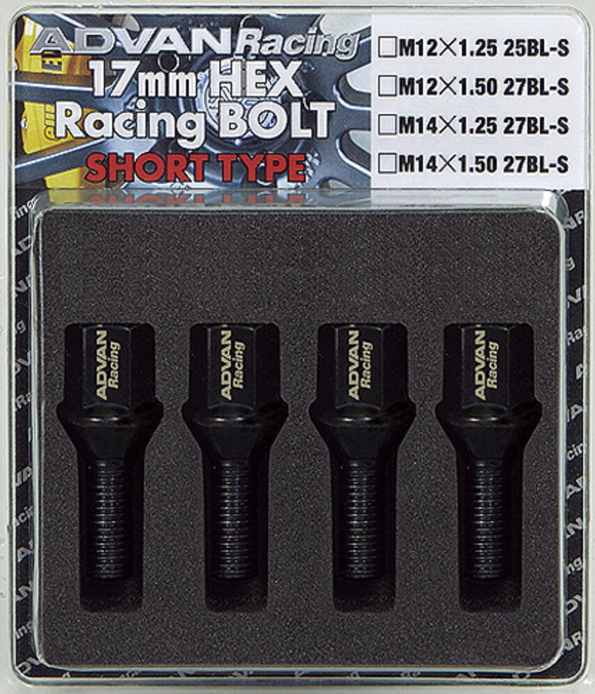 ADVAN Z9564 Racing Bolt (Black) 4 pcs pack M14X1.50 28BL-L 28mm thread Photo-0 