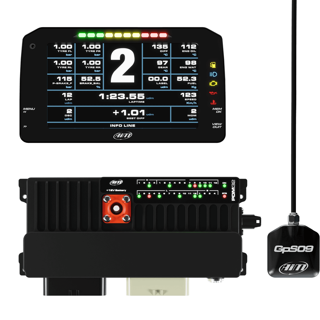 AIM PDM-32-6-I PDM32 with 6" road icons display GPS data logging kit Photo-0 