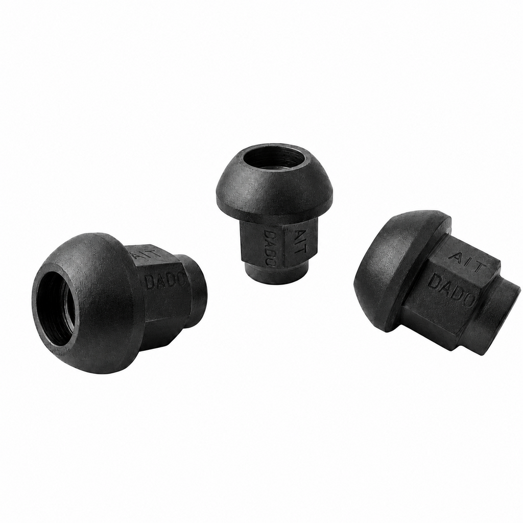 A.I.TECH AIT-DADO-8BLK Wheel nut Antioxide Black 12x1,25 Exag. 17, o.d. 25mm, spherical seat, total lenght 27mm, steel coppered Photo-0 