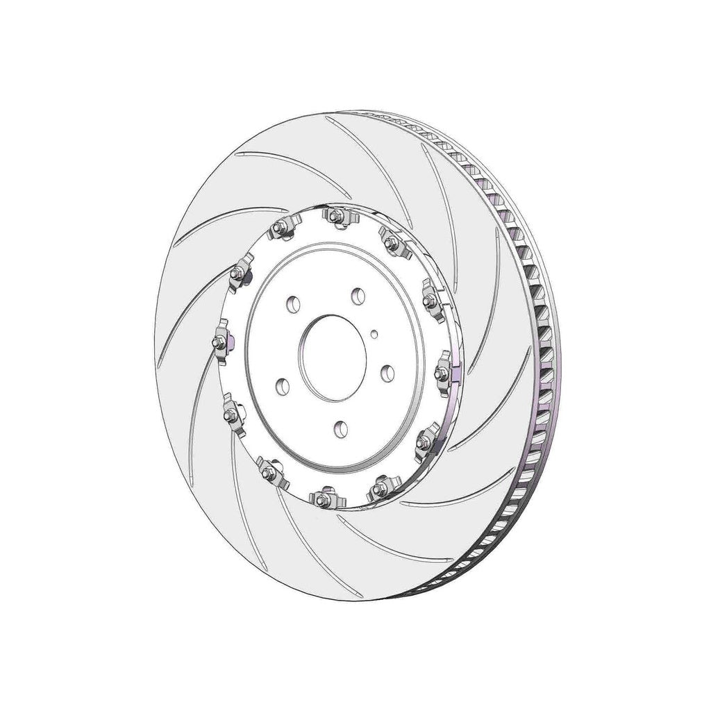 AP RACING CP8080Y10CG12 Front Right Replacment Brake Disc (390x34, Groove) & Bobbin Kit for NISSAN GT-R R35 2011- Photo-0 
