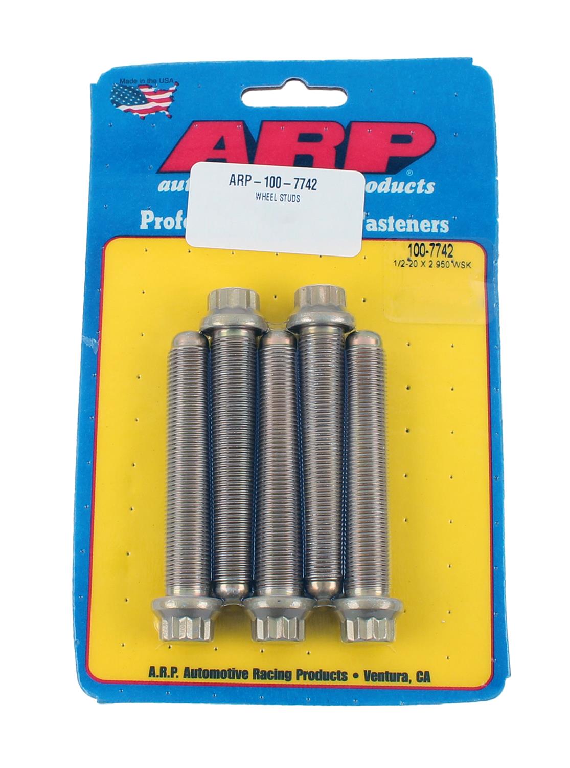 ARP 100-7742 Wheel Stud Kit for Aftermarket Axle. full thread. thread-in. 12pt. 1/2-20 x 2.950 UHL Photo-0 