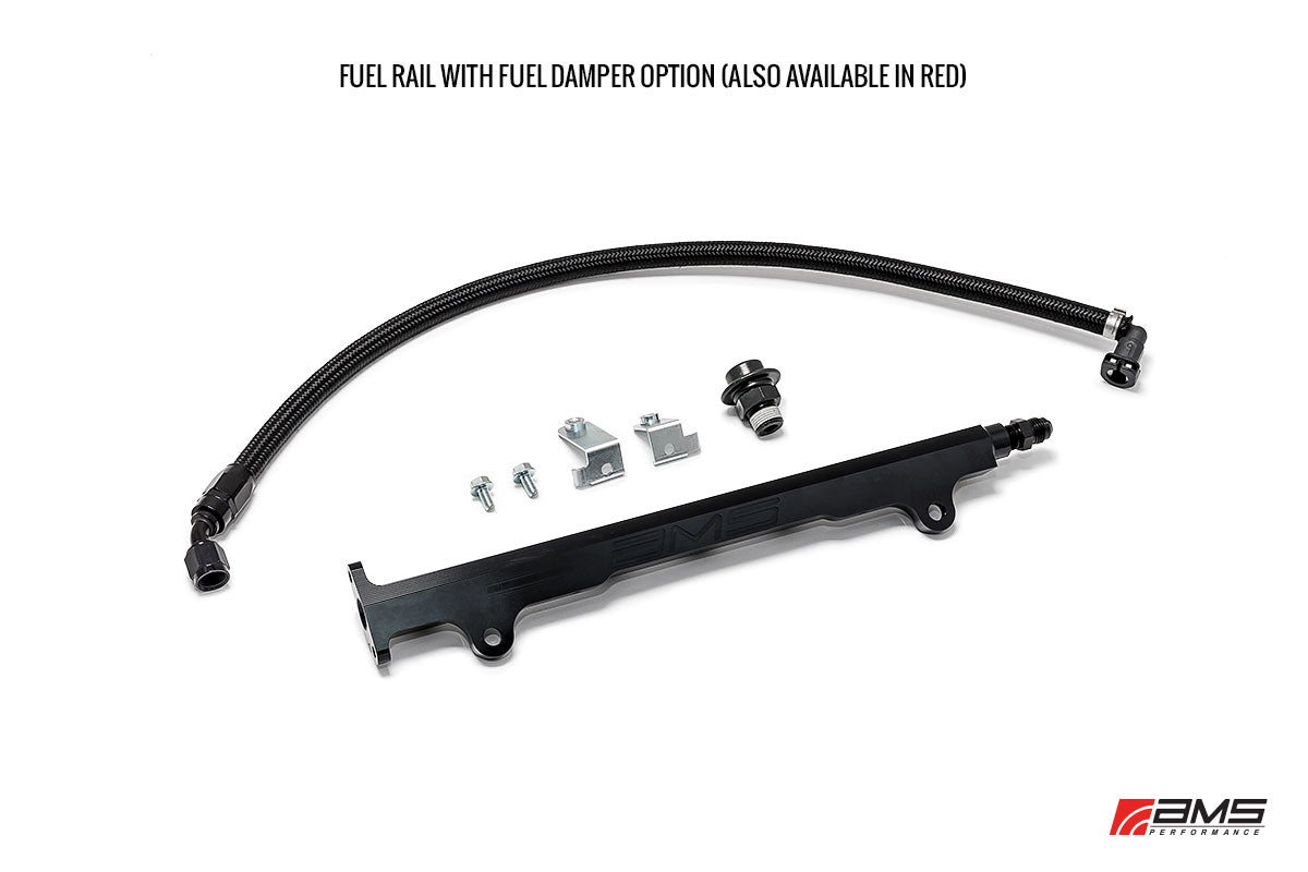 AMS AMS.04.07.0006-1 Aluminum Fuel Rail in Red with Pulsation Dampener for MITSUBISHI EVO X Photo-0 