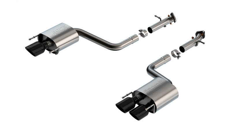 BORLA 11981BC Exhaust System Axle-Back S-Type 2.50" D RD RL AC SR TIP: 4.0" RD X 8.0" Black chrome for LEXUS RC F 2015-2024 / IS 500 5.0L V8 2015-2024 Photo-0 