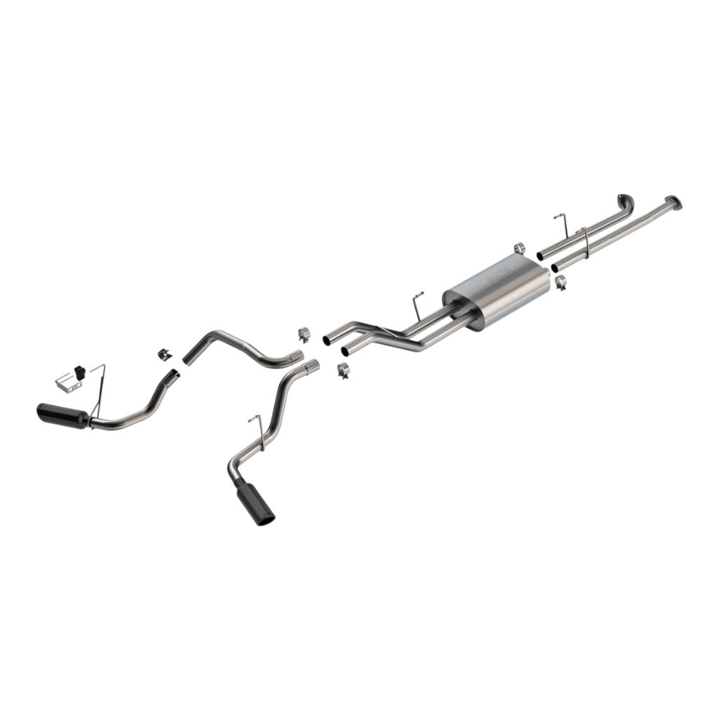 BORLA 140238BC Cat-Back Exhaust 2.25\", Touring (4\" Black Chrome Tips) for TOYOTA Tundra 5.7L 2007-2008 Photo-0 