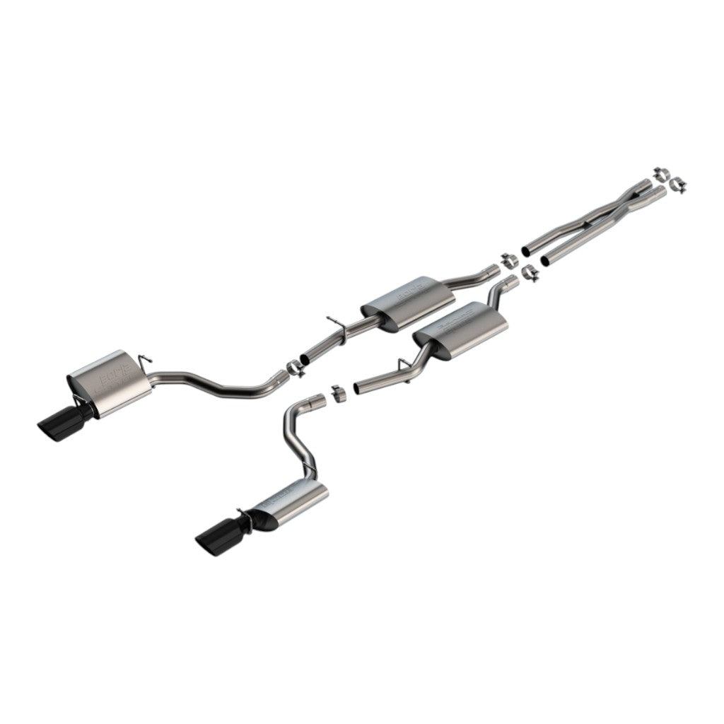 BORLA 140917BC Cat-Back Exhaust 2.25", S-Type (4.5" Black Chrome Tips) for DODGE Charger GT 3.6L 2019-2023 Photo-0 
