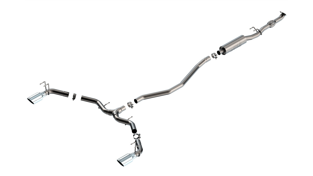 BORLA 140922 Cat-Back Exhaust System S-TYPE 2.50", TIP 4.5" Bright Chrome, T-304 Stainless Steel for HONDA Civic 1.5L/ ACURA Integra 2022-2023 Photo-0 