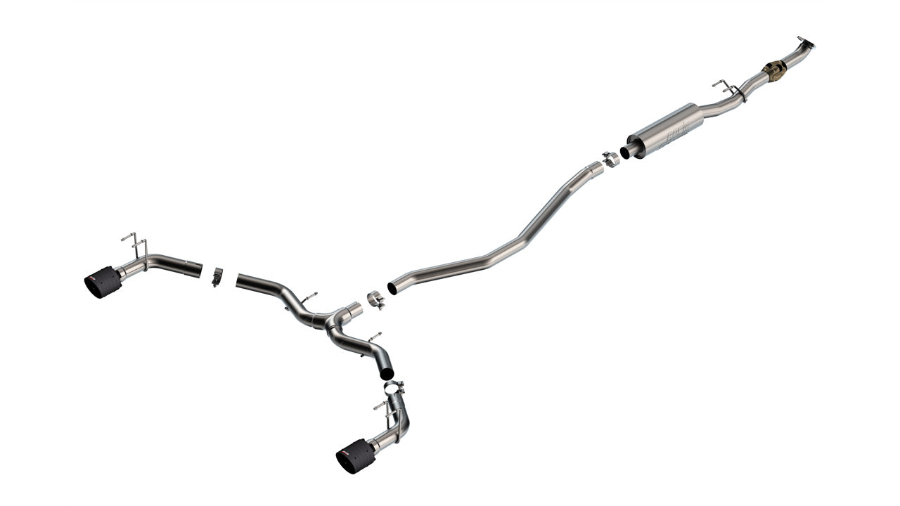 BORLA 140922CFBA Cat-Back Exhaust System S-TYPE 2.50", TIP 4.5" Carb,Fiber With Black Anodized Center for HONDA Civic 1.5L/ ACURA Integra 2022-2023 Photo-0 