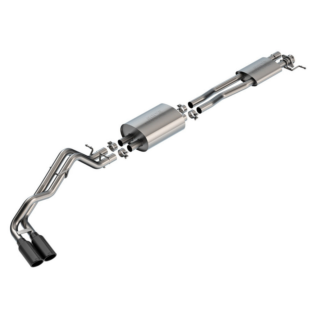 BORLA 140971BC Exhaust System Cat-Back 2.25", S-Type (4" Black Chrome Tips) for FORD Ranger 2.7L 4WD 2024- Photo-0 