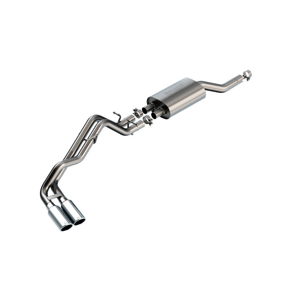 BORLA 140975 Cat-Back Exhaust System 2.25", 2.75", S-Type (4.0" RD x 12.00" Bright Chrome Tips) for FORD Ranger XL / XLT / Lariat 2.3L 2024 Photo-0 