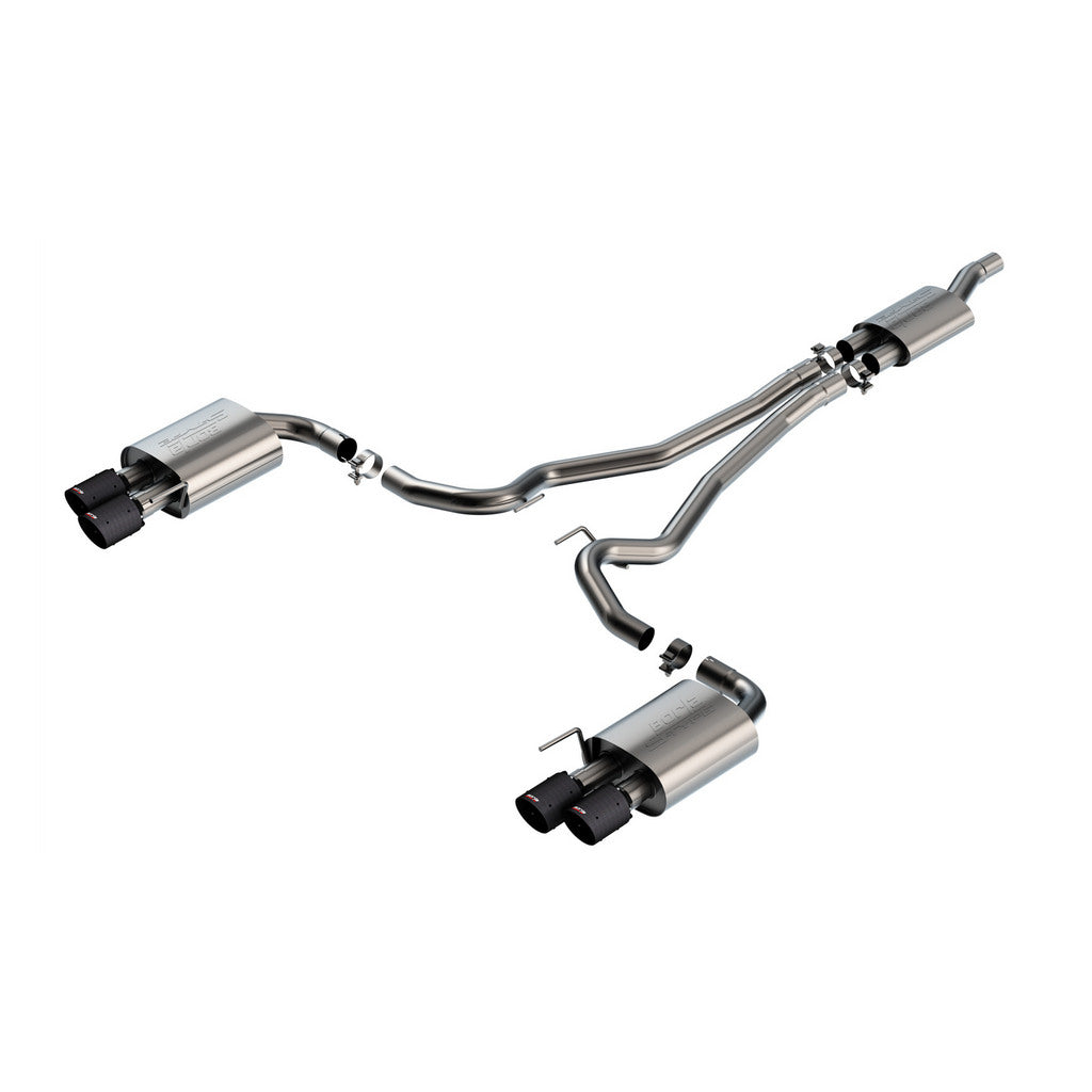 BORLA 140981CFBA Cat-Back Exhaust System 2.50" S-Type (4" Carbon Fiber Tips) for FORD Mustang 2.3L EcoBoost 2024 Photo-0 