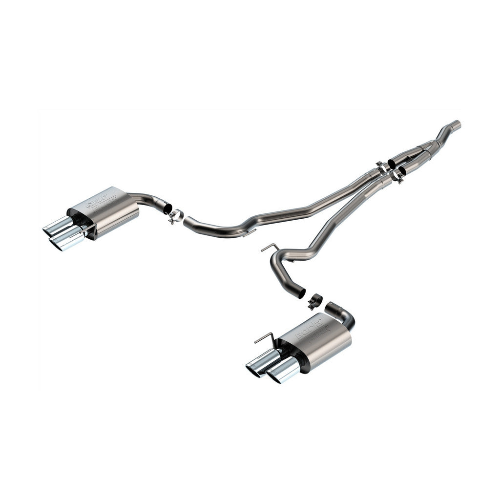 BORLA 140982 Cat-Back Exhaust System 2.50" ATAK (4" Bright Chrome Tips) for FORD Mustang 2.3L EcoBoost 2024 Photo-0 