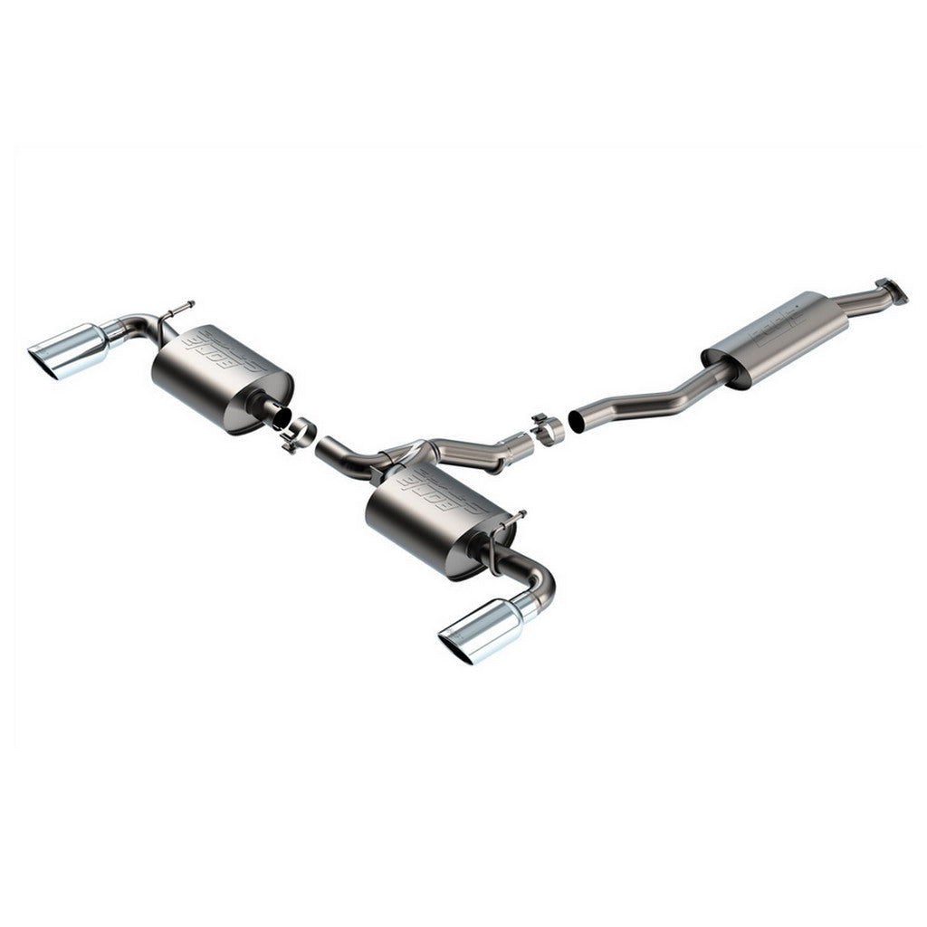 BORLA 141009 Exhaust System Cat-Back S-Type, 2.25" (4" Bright Chrome Tips) for TOYOTA RAV4 2.5L 2019–2025 Photo-0 