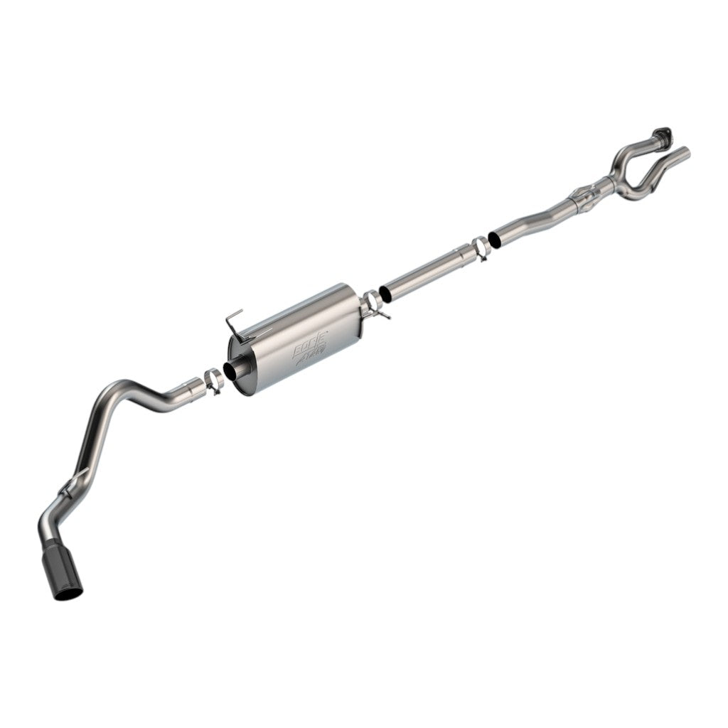 BORLA 141015BC Cat-Back Exhaust 2.75\", 3.5\", ATAK (5\" Black Chrome Tips) for FORD F-250 / F-350 Super Duty 2020- Photo-0 