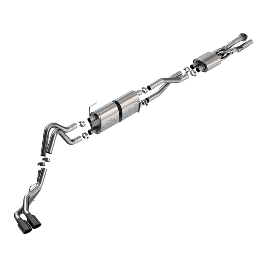 BORLA 141016BC Cat-Back Exhaust 2.75", S-Type (4.5" Black Chrome Tips) for FORD F-250 / F-350 Super Duty 2020-2026 Photo-0 