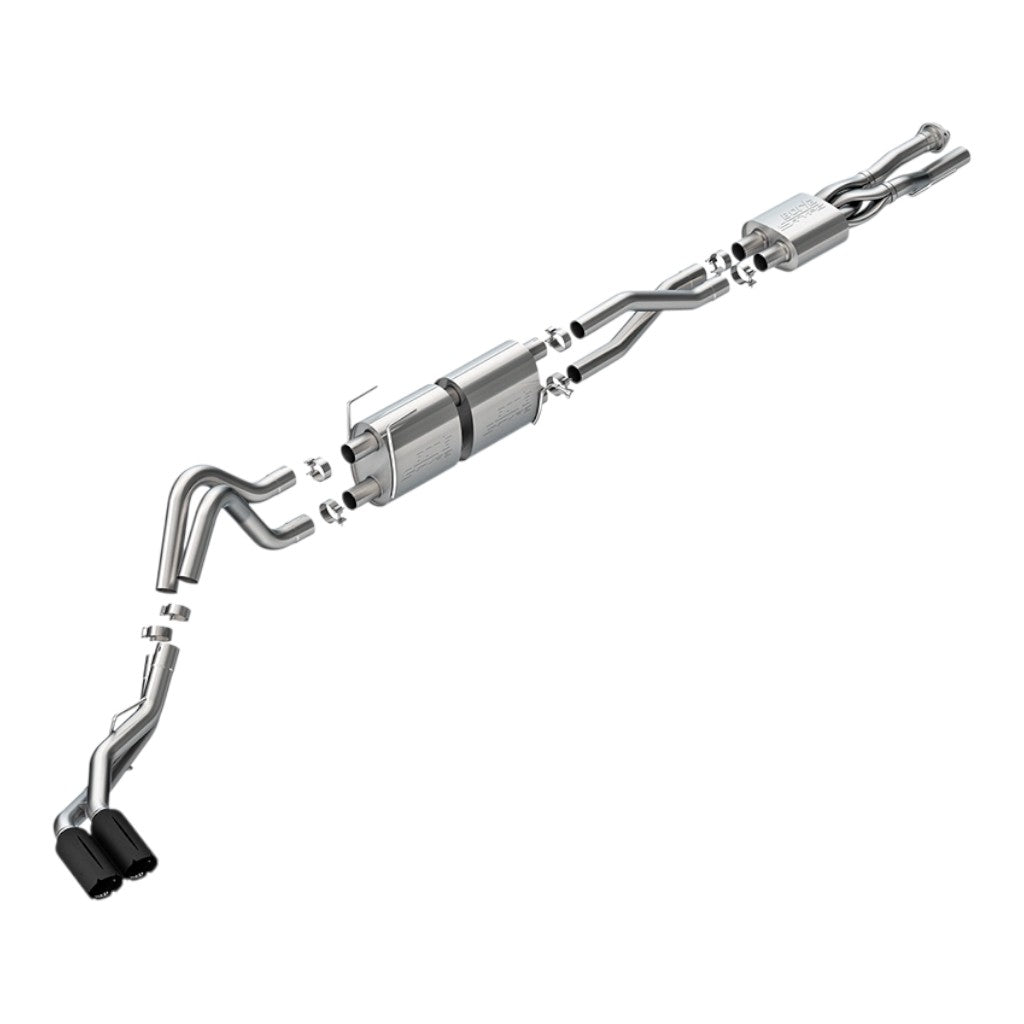 BORLA 141016BRCB Cat-Back Exhaust 2.75", S-Type (4.5" Black Ceramic Tips) for FORD F-250 / F-350 Super Duty 2020-2026 Photo-0 