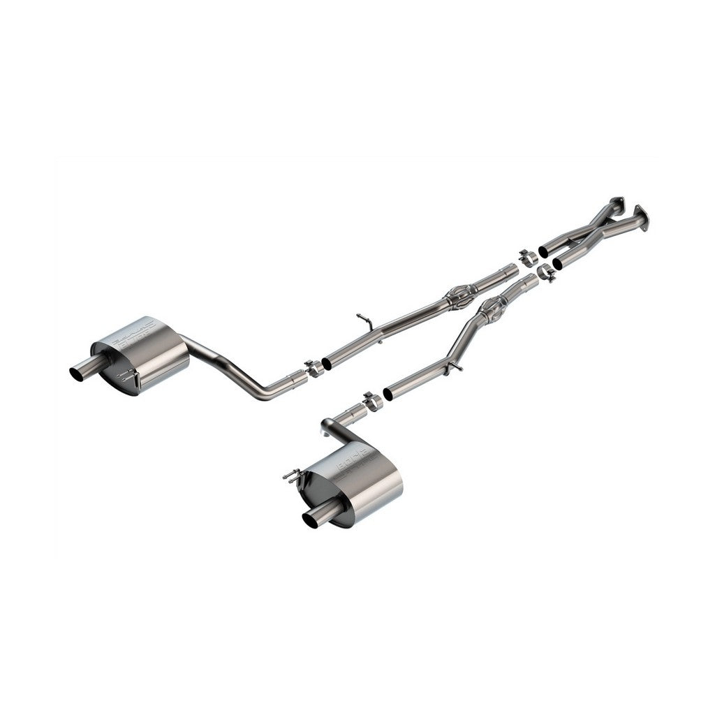 BORLA 141018 Cat-Back Exhaust 2.25", S-Type (3.31 x 2.13 Brushed Steel Tips) for GENESIS G70 3.3L 2019-2021 Photo-0 