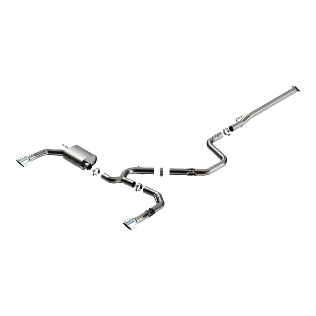 BORLA 141019 Cat-Back Exhaust 5", ATAK Carbon Fiber With Black Anodized Center, Single, Round, Straight Edge, Angle-Cut for HYUNDAI Elantra N 2.0L 2024–2026 Photo-0 