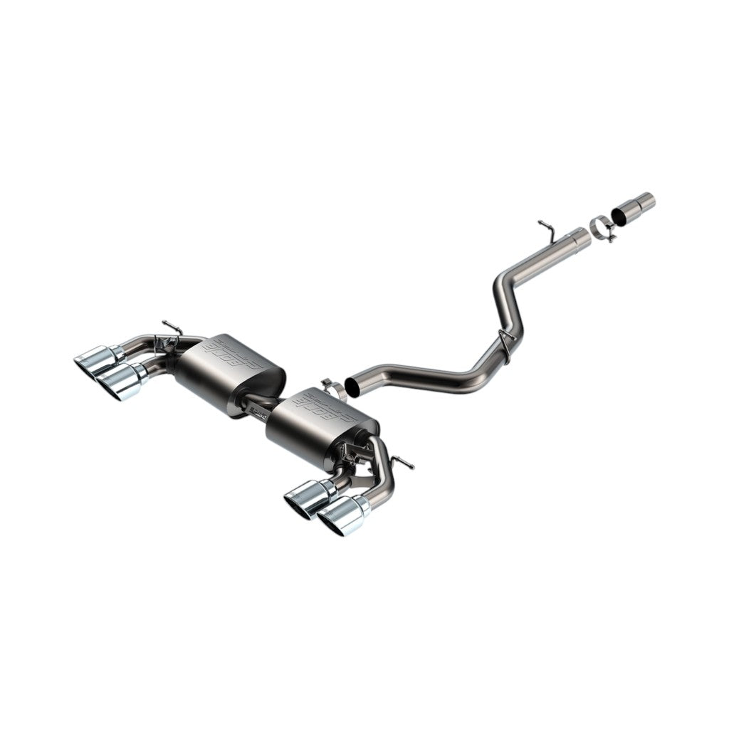BORLA 141029 Cat-Back Exhaust 3", 2.50", S-Type (4.5" Bright Chrome Tips) for VW Golf R (Mk8) 2022-2025 Photo-0 