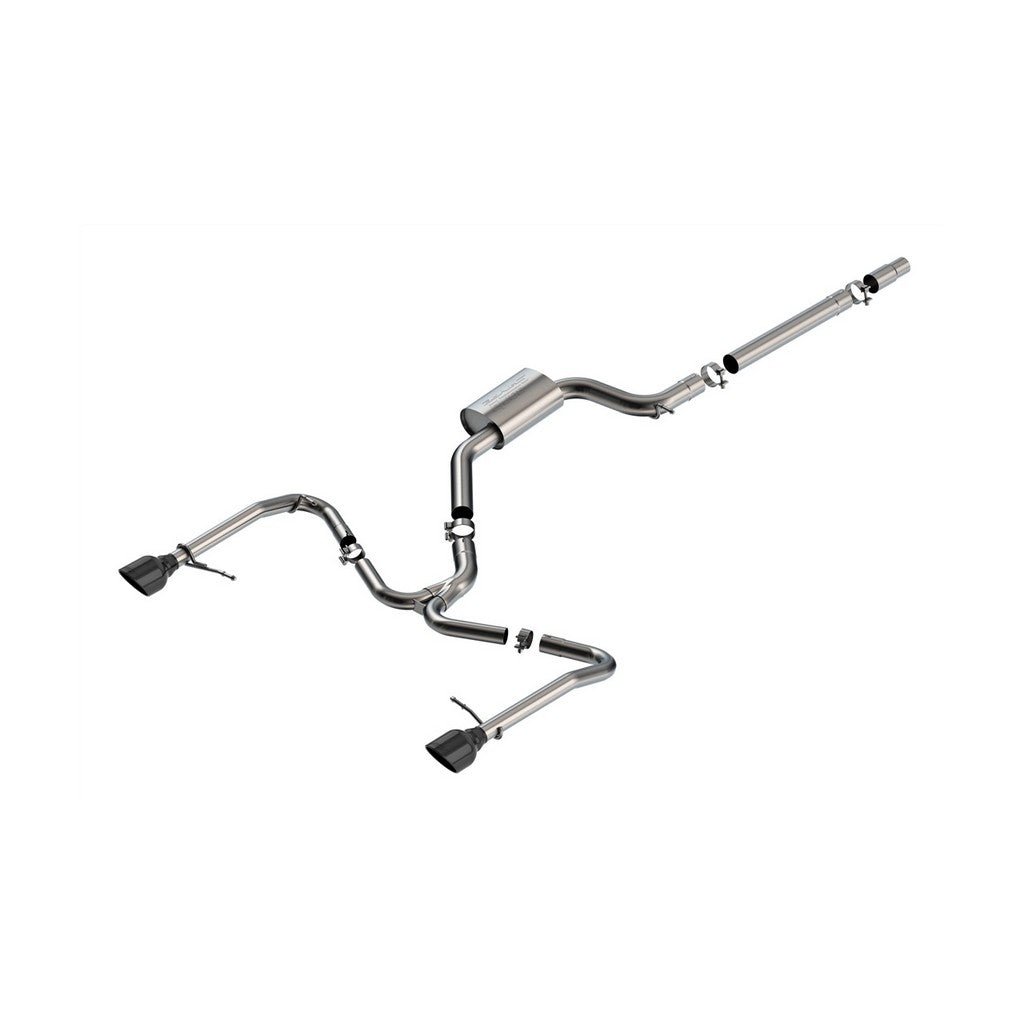 BORLA 141033BC Cat-Back Exhaust 3", 2.25", S-Type (5" Black Chrome Tips) for VW GLI 2022- Photo-0 