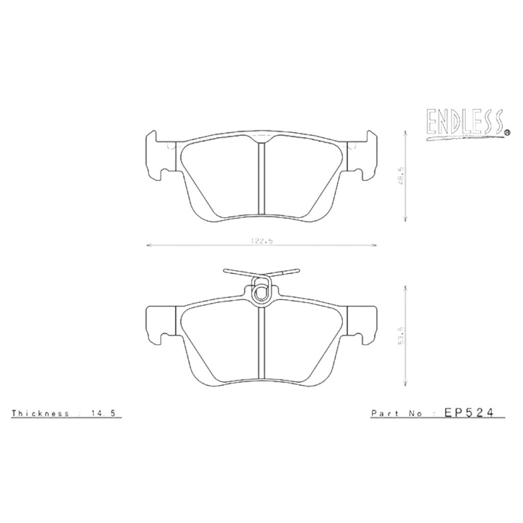  ENDLESS EP524W003 Rear Brake Pads for HONDA Civic Type R (FK8 / FL5) Photo-1 