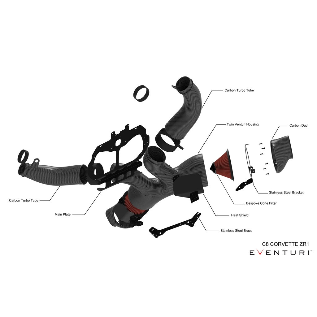 EVENTURI EVE-ZR1HTC-CF-INT-EU Air Intake System (Carbon) for CHEVROLET Corvette ZR1 Convertible (C8) 2025- Photo-9 