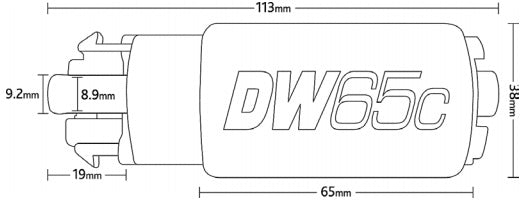 DEATSCHWERKS 9-652-1006 DW65C series, 265lph compact fuel pump w/mounting clips w/Install kit for Photo-1 