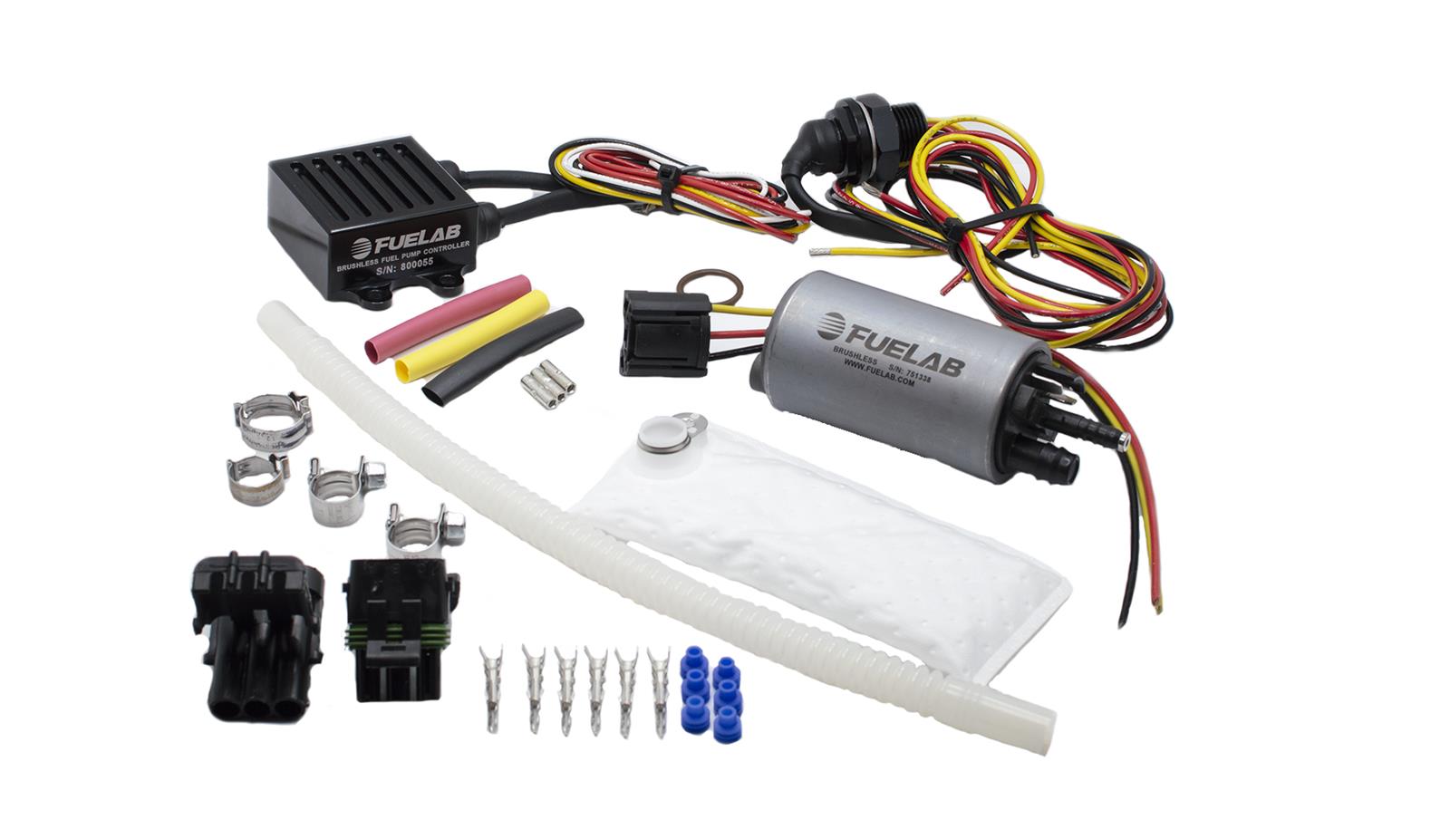 FUELAB 25304 In-Tank Brushless Fuel Pump Kit 350 LPH with 9 mm Barb Outlet, 6 mm Barb Siphon Photo-0 